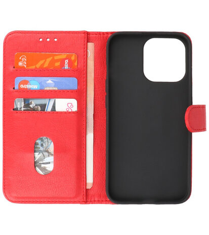 iPhone 13 Pro Hoesje - Book Case Telefoonhoesje - Kaarthouder Portemonnee Hoesje - Wallet Case - Rood