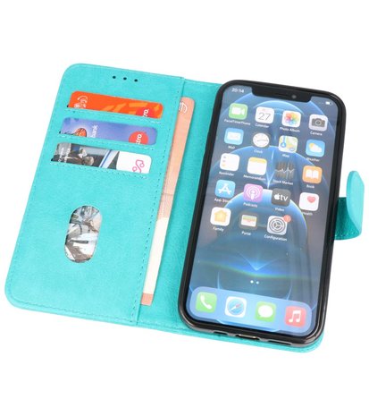 iPhone 13 Pro Hoesje - Book Case Telefoonhoesje - Kaarthouder Portemonnee Hoesje - Wallet Case - Groen