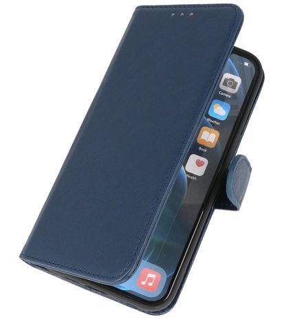 iPhone 13 Pro Max Hoesje - Book Case Telefoonhoesje - Kaarthouder Portemonnee Hoesje - Wallet Case - Navy