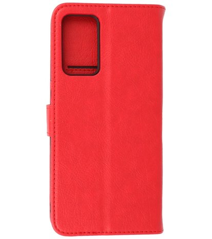 Oppo A74 5G Hoesje Book Case Telefoonhoesje Kaarthouder Portemonnee Hoesje - Rood