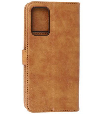 Oppo A74 5G Hoesje Book Case Telefoonhoesje Kaarthouder Portemonnee Hoesje - Bruin