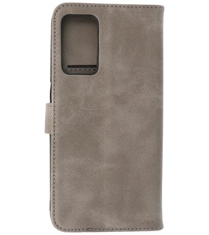 Oppo A74 5G Hoesje Book Case Telefoonhoesje Kaarthouder Portemonnee Hoesje - Grijs