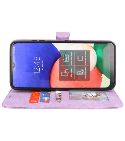 Samsung Galaxy A12 Hoesje Portemonnee Book Case - Paars