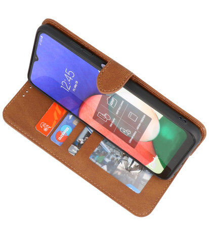 Samsung Galaxy A12 Hoesje Portemonnee Book Case - Bruin