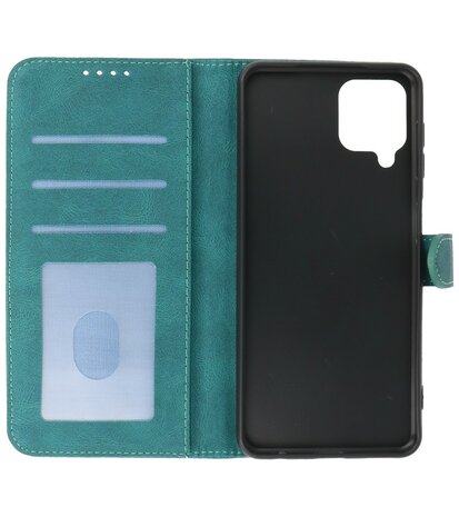 Samsung Galaxy A12 Hoesje Portemonnee Book Case - Donker Groen