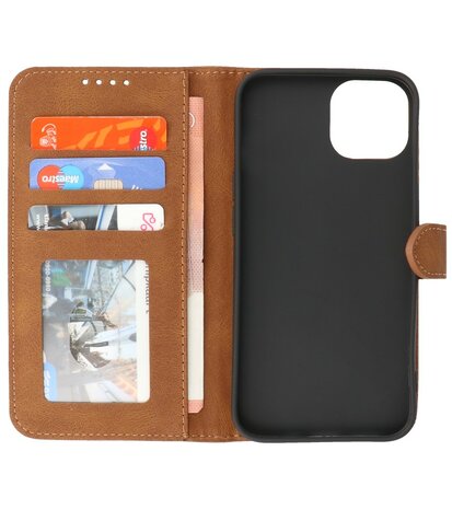 iPhone 13 Mini Hoesje Portemonnee Book Case - Bruin
