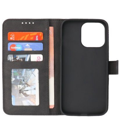 iPhone 13 Pro Hoesje Portemonnee Book Case - Zwart