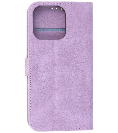 iPhone 13 Pro Hoesje Portemonnee Book Case - Paars