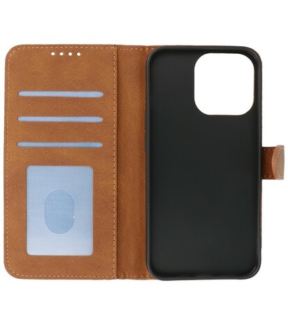 iPhone 13 Pro Hoesje Portemonnee Book Case - Bruin