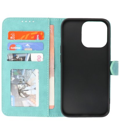 iPhone 13 Pro Max Hoesje Portemonnee Book Case - Donker Groen