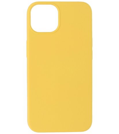 iPhone 13 Mini Hoesje - 2.0mm Dikke Fashion Telefoonhoesje Backcover - Geel