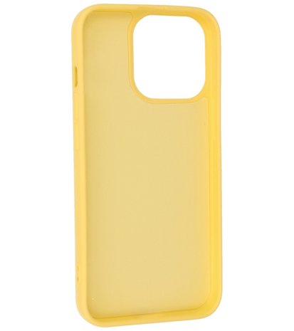 iPhone 13 Pro Max Hoesje - 2.0mm Dikke Fashion Telefoonhoesje Backcover - Geel
