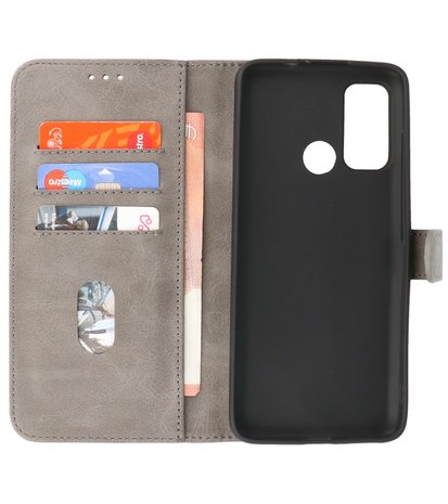 Motorola Moto G60 Hoesje Book Case Telefoonhoesje - Grijs