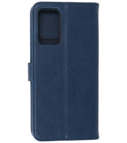 Oppo A16 Hoesje Book Case Telefoonhoesje - Navy
