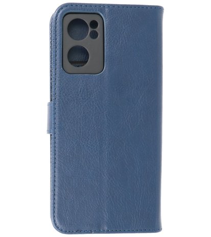 Booktype Hoesje Wallet Case Telefoonhoesje voor Oppo Reno 7 5G - Navy