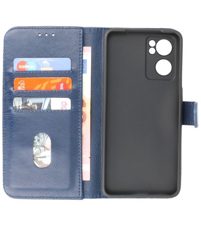 Booktype Hoesje Wallet Case Telefoonhoesje voor Oppo Reno 7 5G - Navy