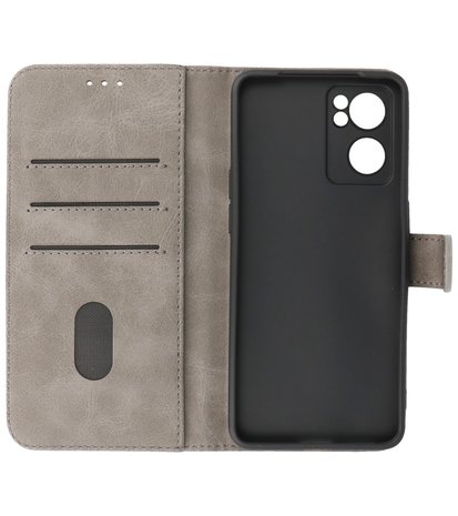 Booktype Hoesje Wallet Case Telefoonhoesje voor Oppo Reno 7 5G - Grijs