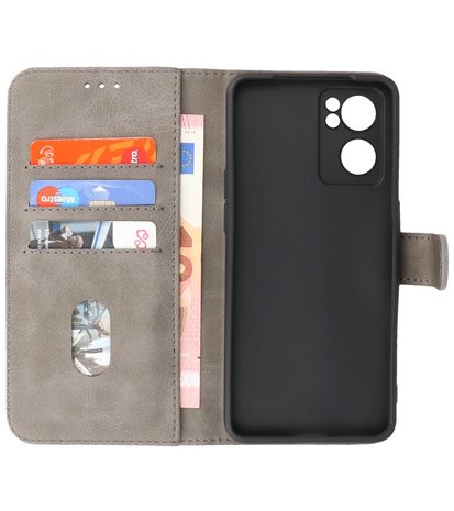 Booktype Hoesje Wallet Case Telefoonhoesje voor Oppo Reno 7 5G - Grijs