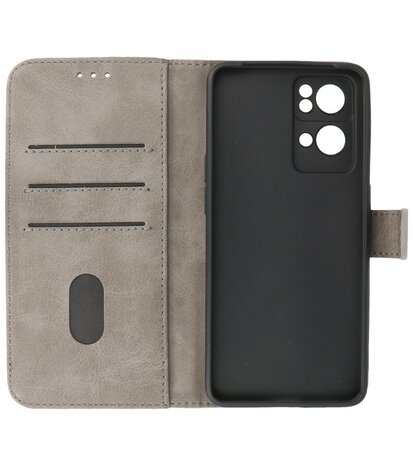 Booktype Hoesje Wallet Case Telefoonhoesje voor Oppo Reno 7 Pro 5G - Grijs