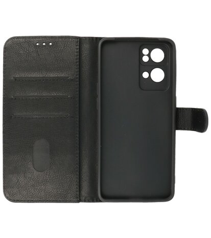 Booktype Hoesje Wallet Case Telefoonhoesje voor Oppo Reno 7 Pro 5G - Zwart