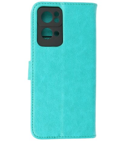 Booktype Hoesje Wallet Case Telefoonhoesje voor Oppo Reno 7 Pro 5G - Groen