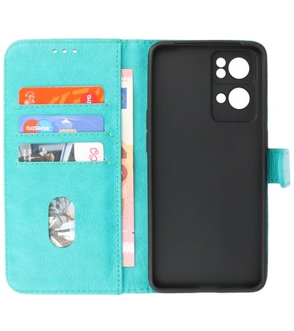 Booktype Hoesje Wallet Case Telefoonhoesje voor Oppo Reno 7 Pro 5G - Groen