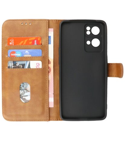 Booktype Hoesje Wallet Case Telefoonhoesje voor Oppo Reno 7 Pro 5G - Bruin