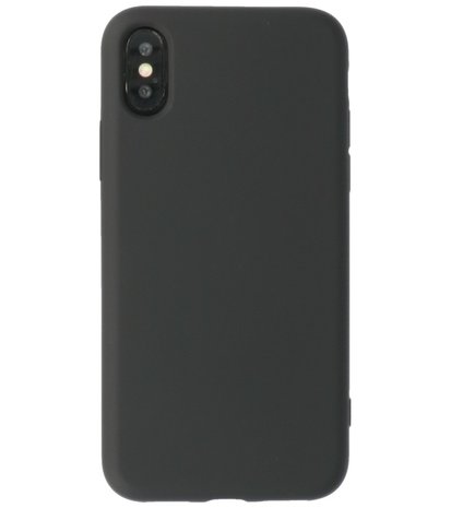 2.0mm Dikke Fashion Telefoonhoesje - Siliconen Hoesje voor iPhone Xs & iPhone X - Zwart