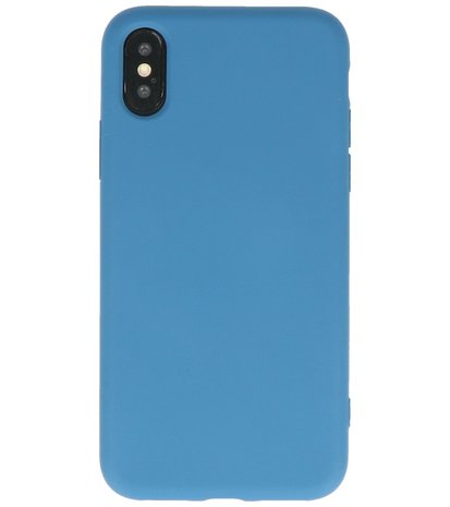 2.0mm Dikke Fashion Telefoonhoesje - Siliconen Hoesje voor iPhone Xs & iPhone X - Navy
