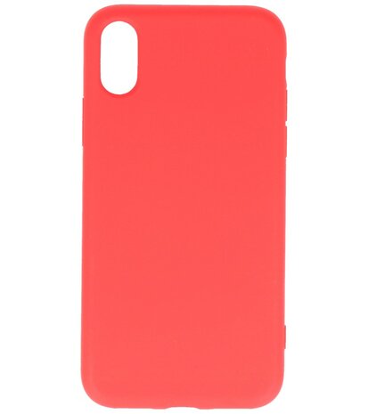 2.0mm Dikke Fashion Telefoonhoesje - Siliconen Hoesje voor iPhone Xs & iPhone X - Rood