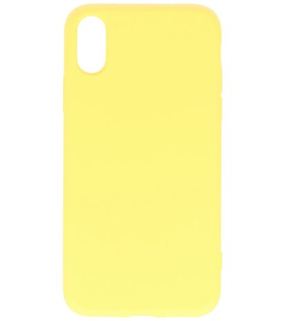 2.0mm Dikke Fashion Telefoonhoesje - Siliconen Hoesje voor iPhone Xs & iPhone X - Geel