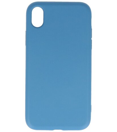 2.0mm Dikke Fashion Telefoonhoesje - Siliconen Hoesje voor iPhone XR - Navy