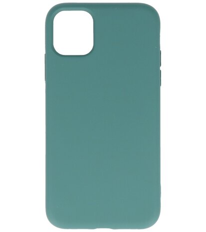2.0mm Dikke Fashion Telefoonhoesje - Siliconen Hoesje voor iPhone 11 Pro - Donker Groen