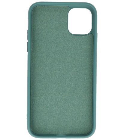 2.0mm Dikke Fashion Telefoonhoesje - Siliconen Hoesje voor iPhone 11 Pro - Donker Groen