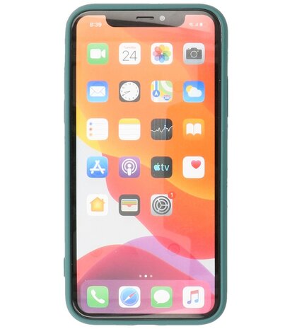 2.0mm Dikke Fashion Telefoonhoesje - Siliconen Hoesje voor iPhone 11 Pro Max - Donker Groen