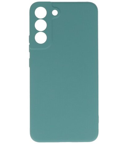 2.0mm Dikke Fashion Telefoonhoesje - Siliconen Hoesje voor Samsung Galaxy S22 Plus - Donker Groen