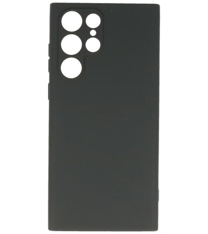 2.0mm Dikke Fashion Telefoonhoesje - Siliconen Hoesje voor Samsung Galaxy S22 Ultra - Zwart