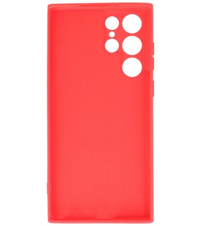 2.0mm Dikke Fashion Telefoonhoesje - Siliconen Hoesje voor Samsung Galaxy S22 Ultra - Rood