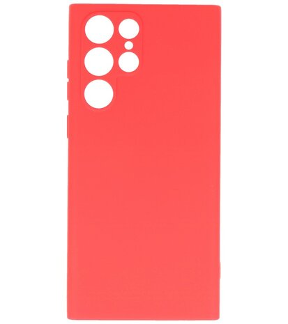 2.0mm Dikke Fashion Telefoonhoesje - Siliconen Hoesje voor Samsung Galaxy S22 Ultra - Rood