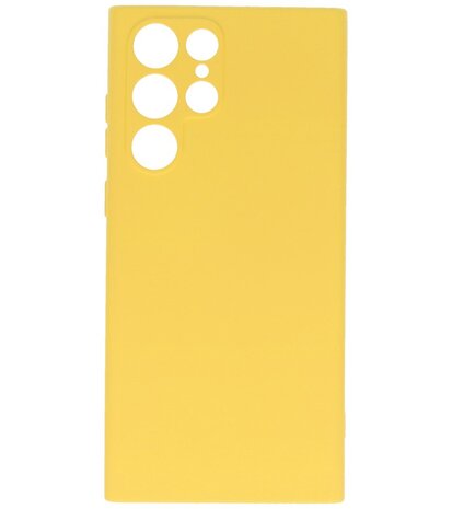 2.0mm Dikke Fashion Telefoonhoesje - Siliconen Hoesje voor Samsung Galaxy S22 Ultra - Geel