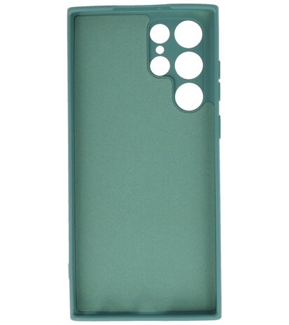 2.0mm Dikke Fashion Telefoonhoesje - Siliconen Hoesje voor Samsung Galaxy S22 Ultra - Donker Groen