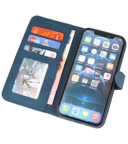 Portemonnee Book Case Hoesje voor iPhone 12 & iPhone 12 Pro - Blauw