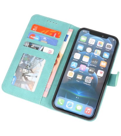 Portemonnee Book Case Hoesje voor iPhone 12 & iPhone 12 Pro - Turquoise