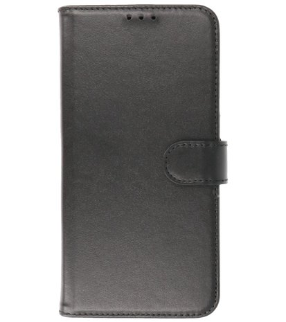 Echt Lederen Hoesje Wallet Case Telefoonhoesje voor iPhone XR - Zwart