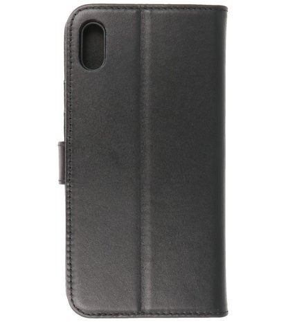 Echt Lederen Hoesje Wallet Case Telefoonhoesje voor iPhone Xs Max - Zwart