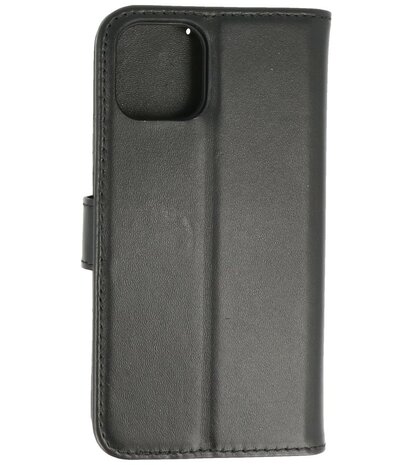 Echt Lederen Hoesje Wallet Case Telefoonhoesje voor iPhone 11 Pro - Zwart