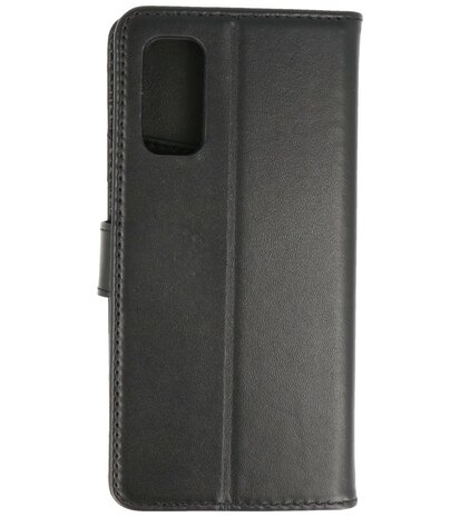 Echt Lederen Hoesje Wallet Case Telefoonhoesje voor Samsung Galaxy S20 - Zwart