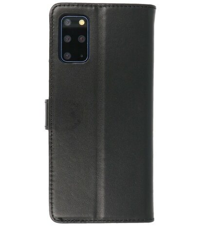 Echt Lederen Hoesje Wallet Case Telefoonhoesje voor Samsung Galaxy S20 Plus - Zwart