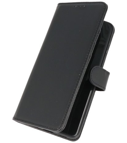 Echt Lederen Hoesje Wallet Case Telefoonhoesje voor Samsung Galaxy S21 FE - Zwart