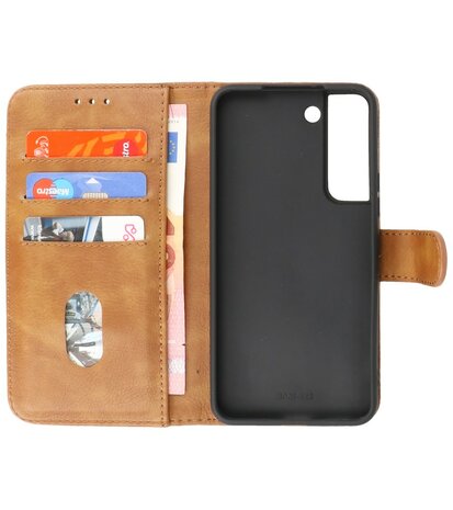 Booktype Hoesje Wallet Case Telefoonhoesje voor Samsung Galaxy S22 Plus - Bruin